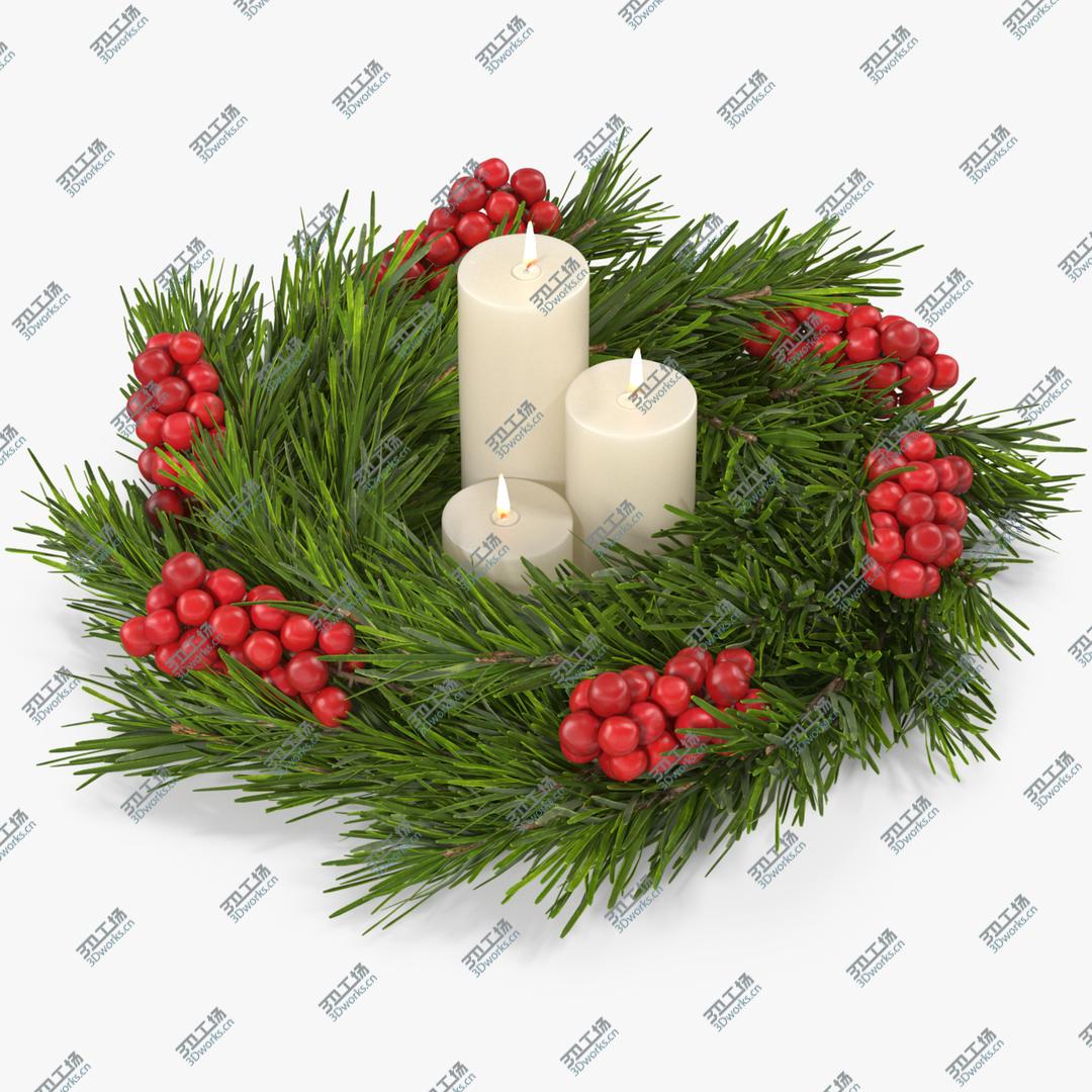 images/goods_img/2021040164/3D Christmas Wreath with White Candles model/1.jpg